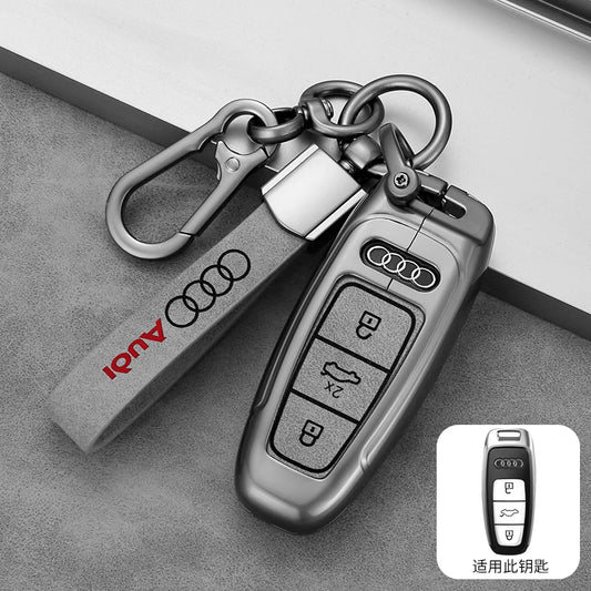 Funda para llave de coche de aleación de Zinc para Audi A6 A7 A8 e-tron Q5 Q7 Q8 C8 D5